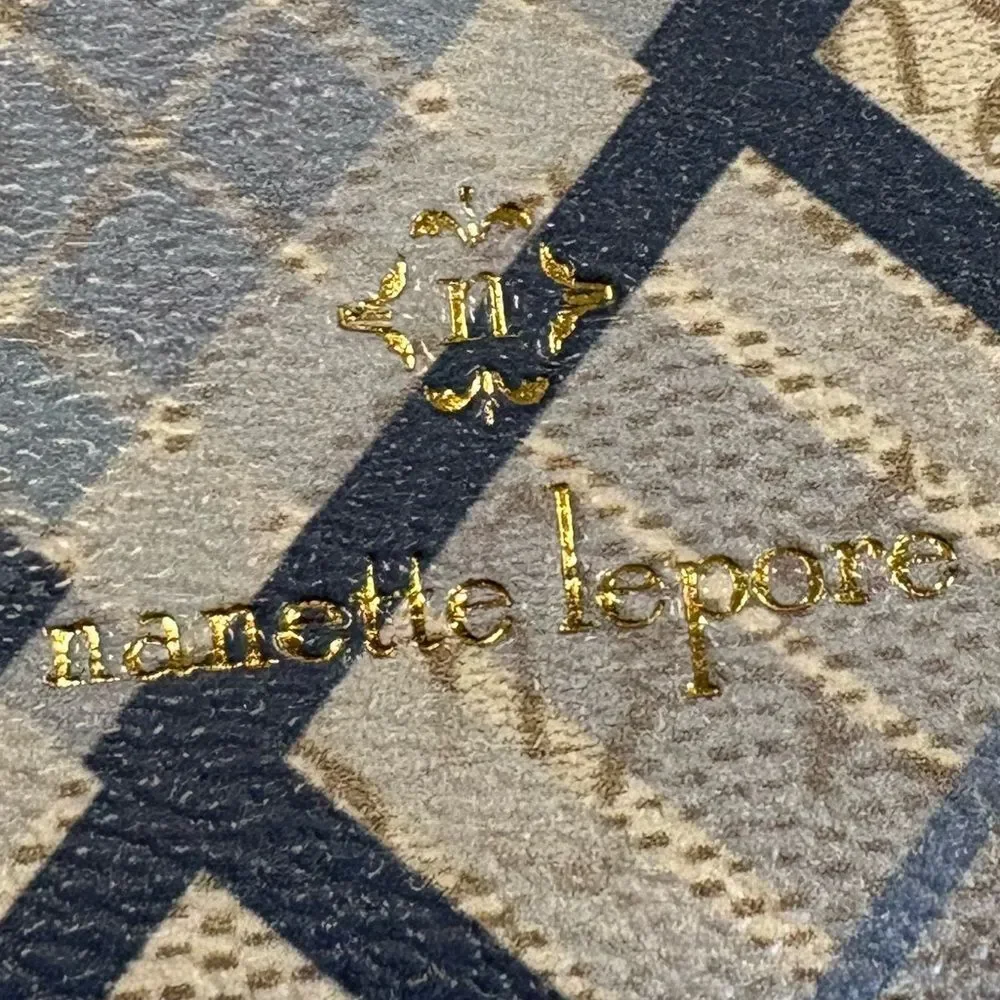 Nanette Lepore Blue and Cream Checkered Shoulder Bag